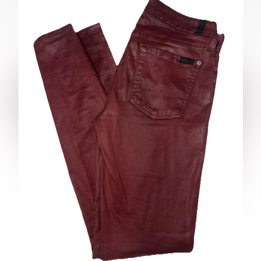 7 For All Mankind Women's Skinny Jeans in Burgundy